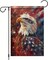 Patriotic Bald Eagle Garden Flag 12x18 Inch American Flag Fireworks Yard Banner Double-Sided Outdoor Décor Independence Day Memorial Day Veterans Day USA Flag Decorative Garden Sign
